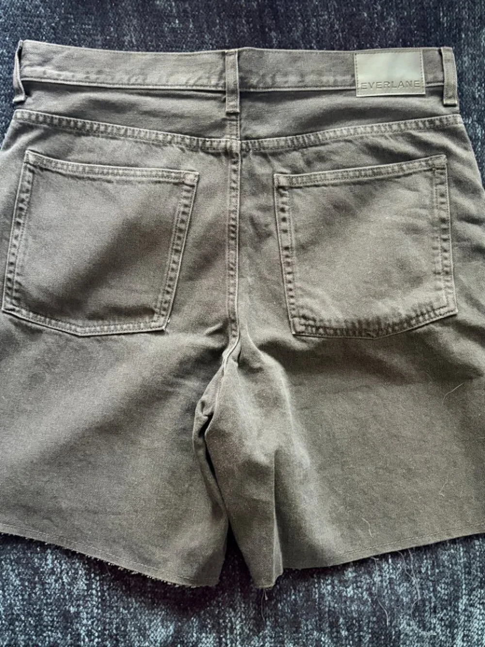 Everlane Baggy Denim Shorts Black Faded Cut-Off Raw Hem 30R NWT